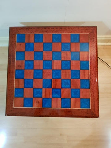 Red Gum and resin Chess table - ref 61