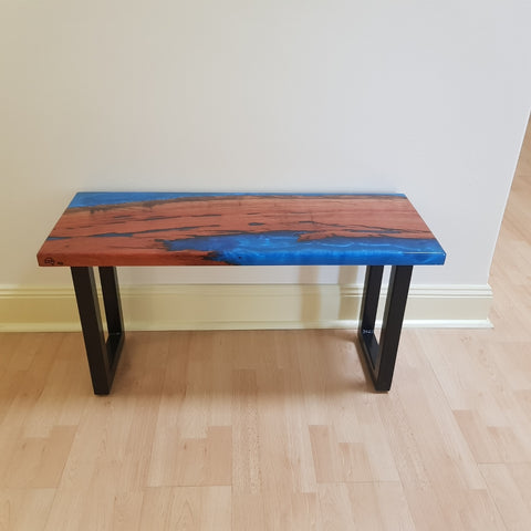 x sold - Red Gum and resin coffee table - ref 389