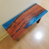 x sold - Red Gum and resin coffee table - ref 389