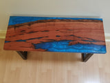 x sold - Red Gum and resin coffee table - ref 389